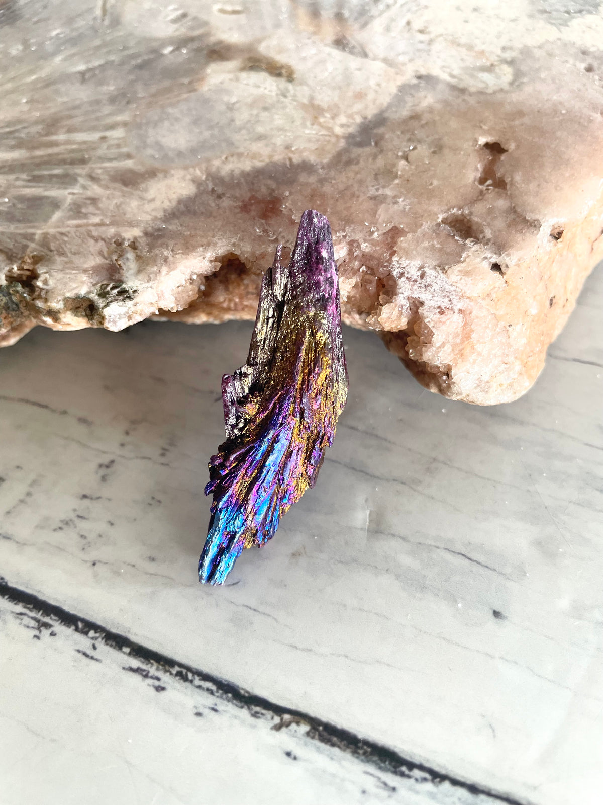 Black Kyanite Titanium Witch Fan/Broom
