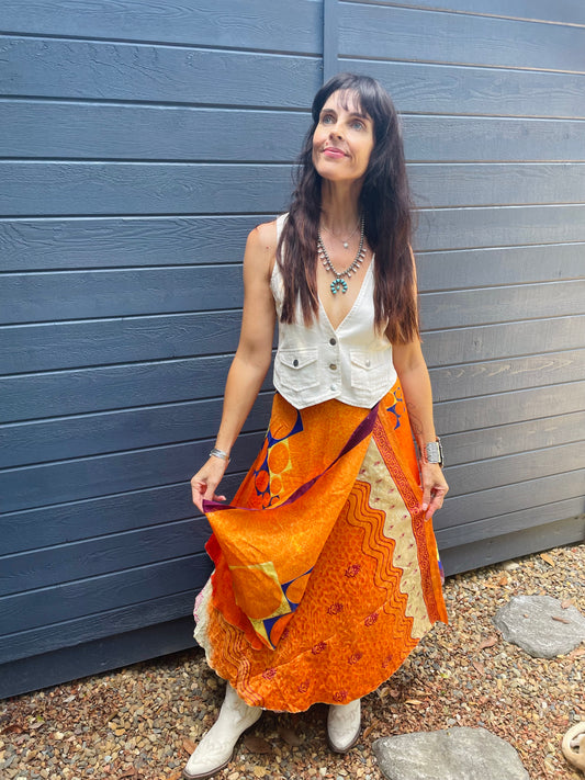 Upcycled Sari Skirt 13