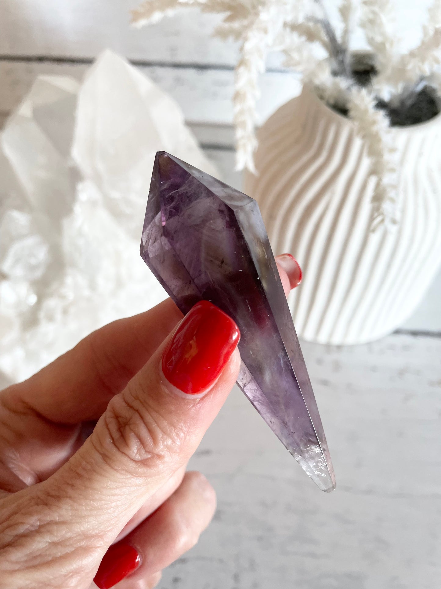 Chevron Dream Amethyst Torch/Point