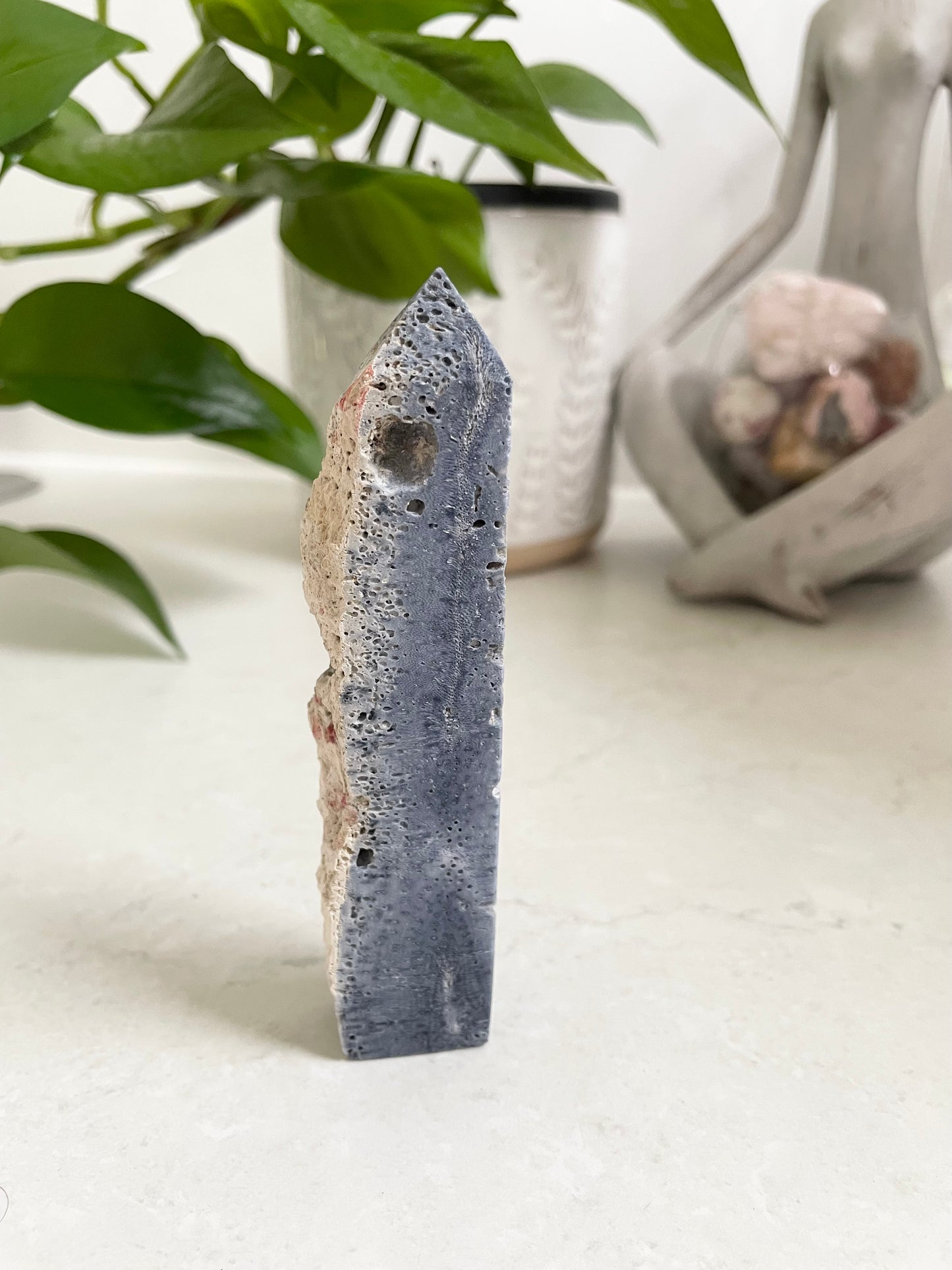 Blue coral jade Obelisk