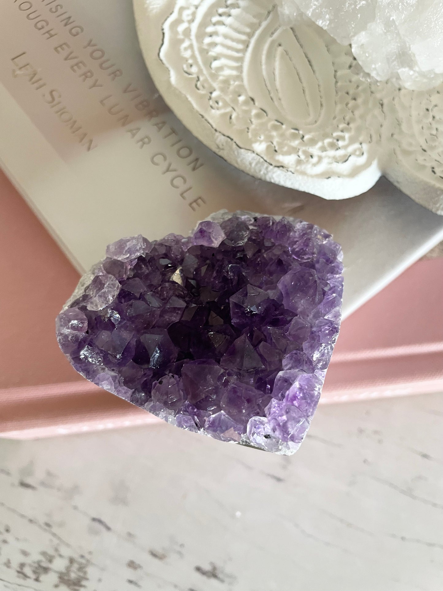 Amethyst Cluster Heart