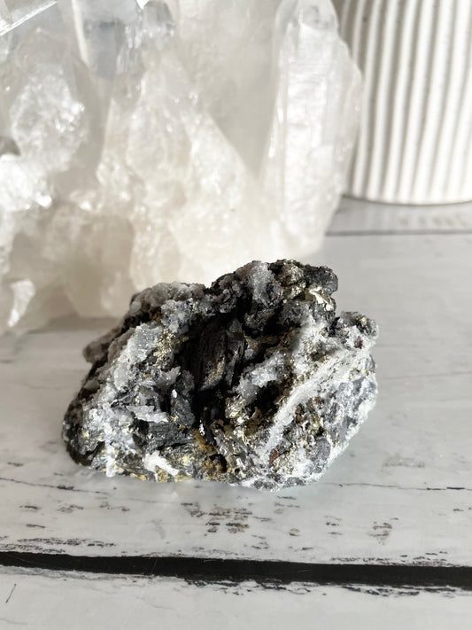 Quartz Pyrite Cluster