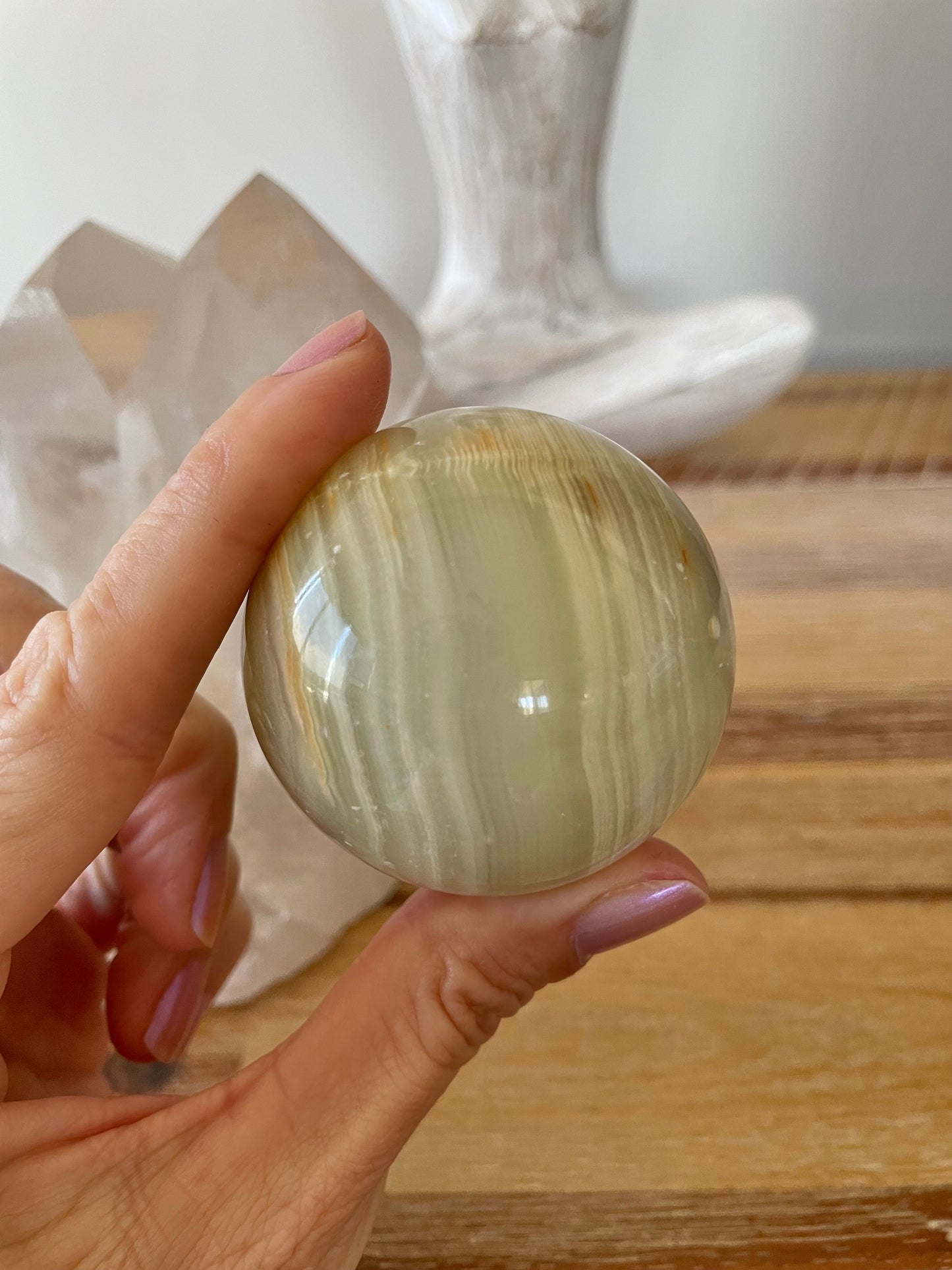 Afghanistan Jade Sphere Includes Wooden Holder