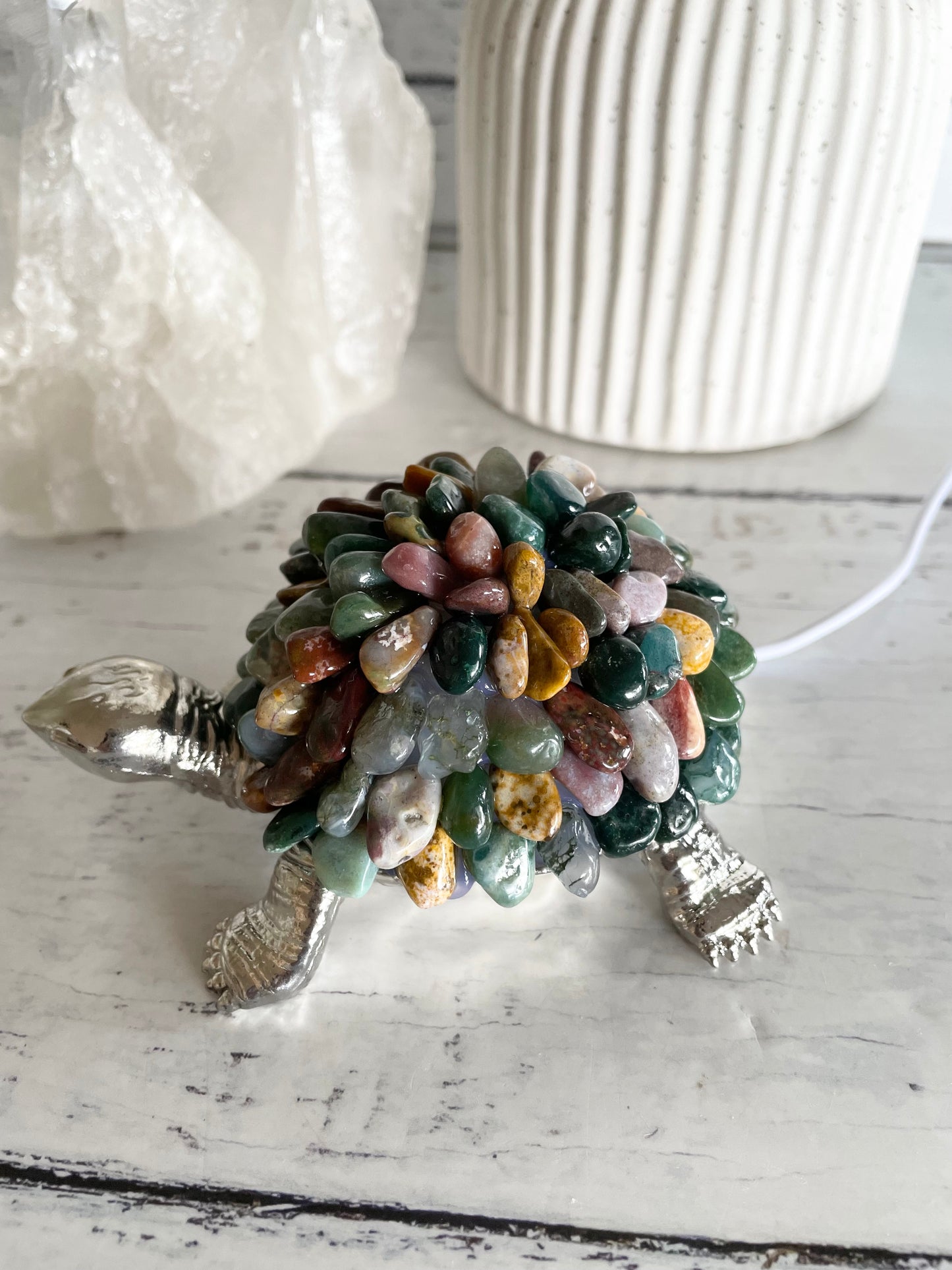 Tortoise Led Lamp ~ Indian Agate