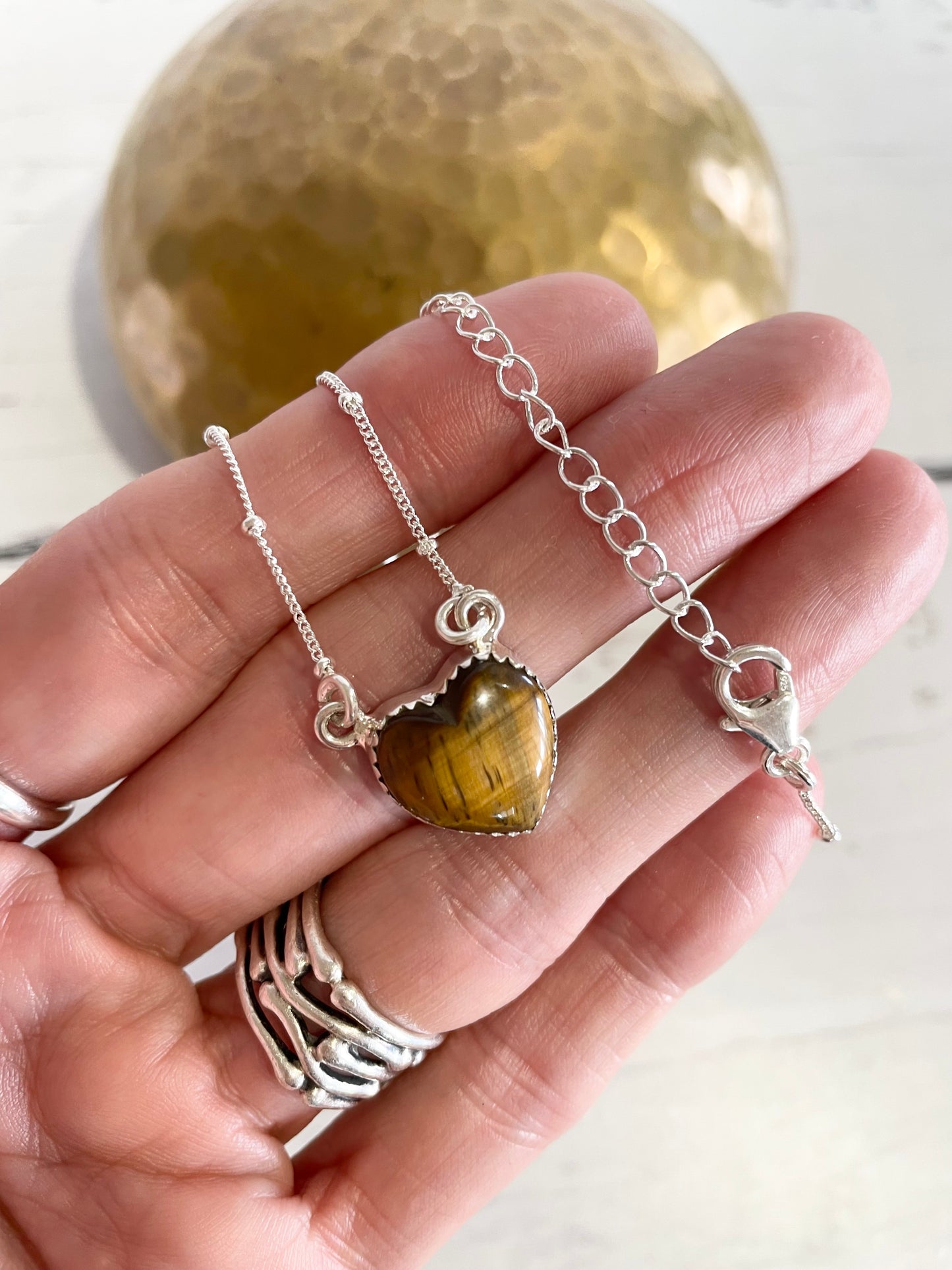 Tigers Eye Silver Necklace