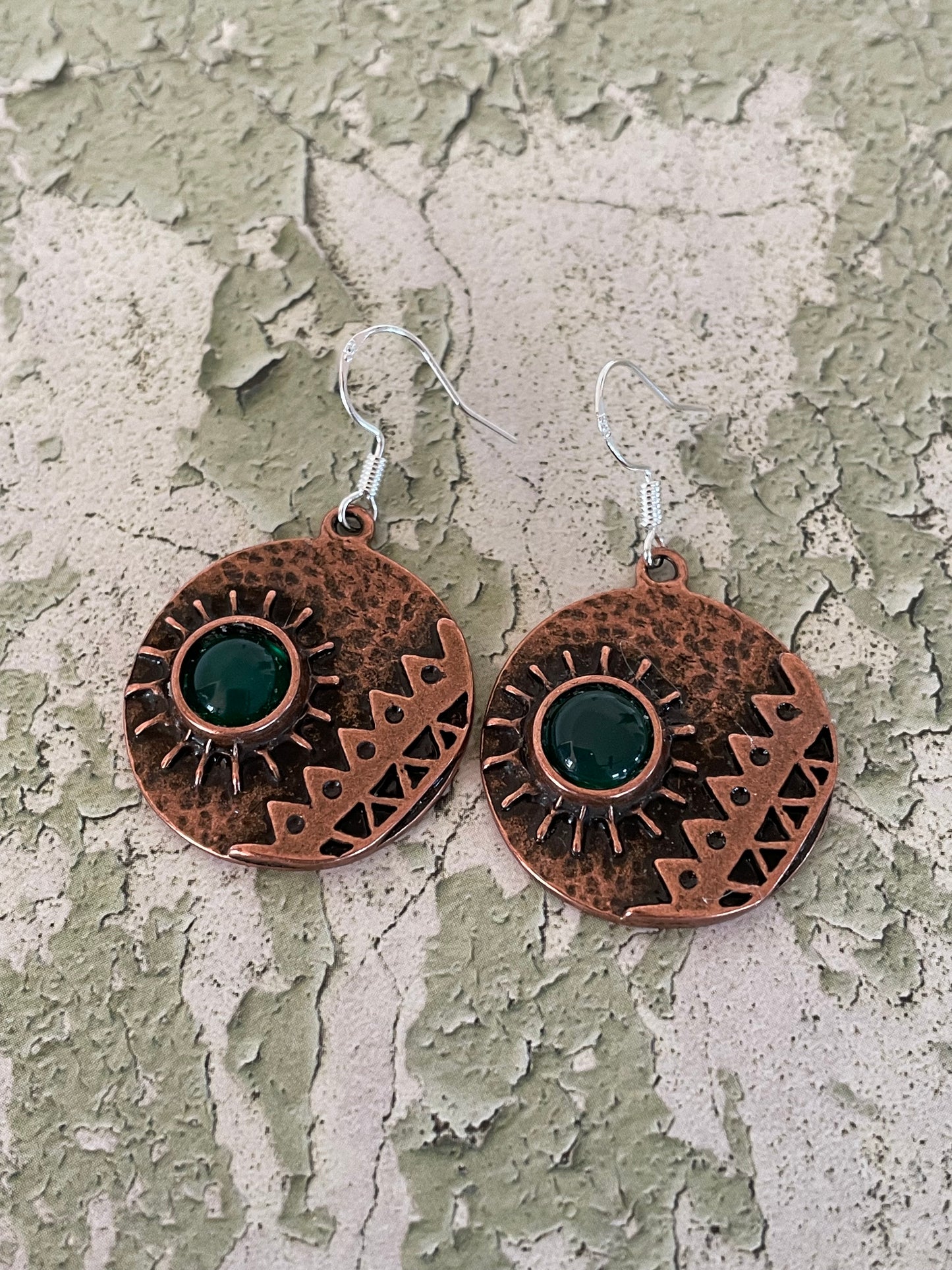 Green Onyx Copper Mountains Dangles