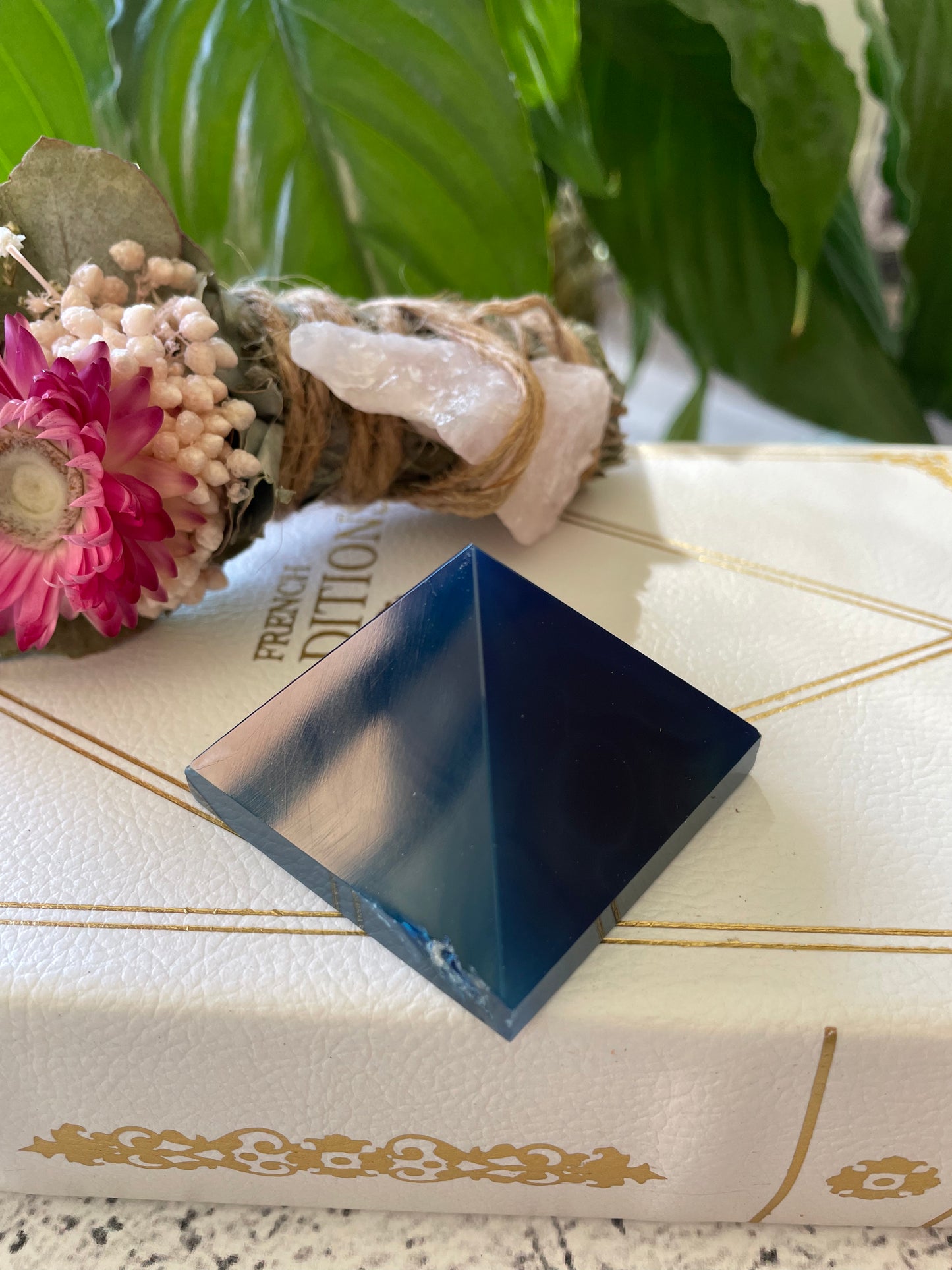 Blue Agate Pyramid