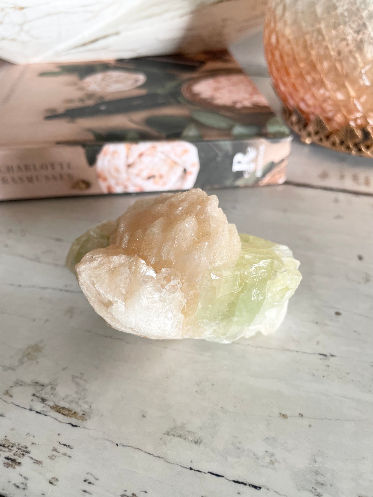 Green Apopyhllite Stilbite Cluster
