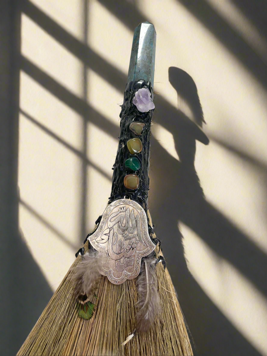 Crystal Feather Besom ~ Apatite