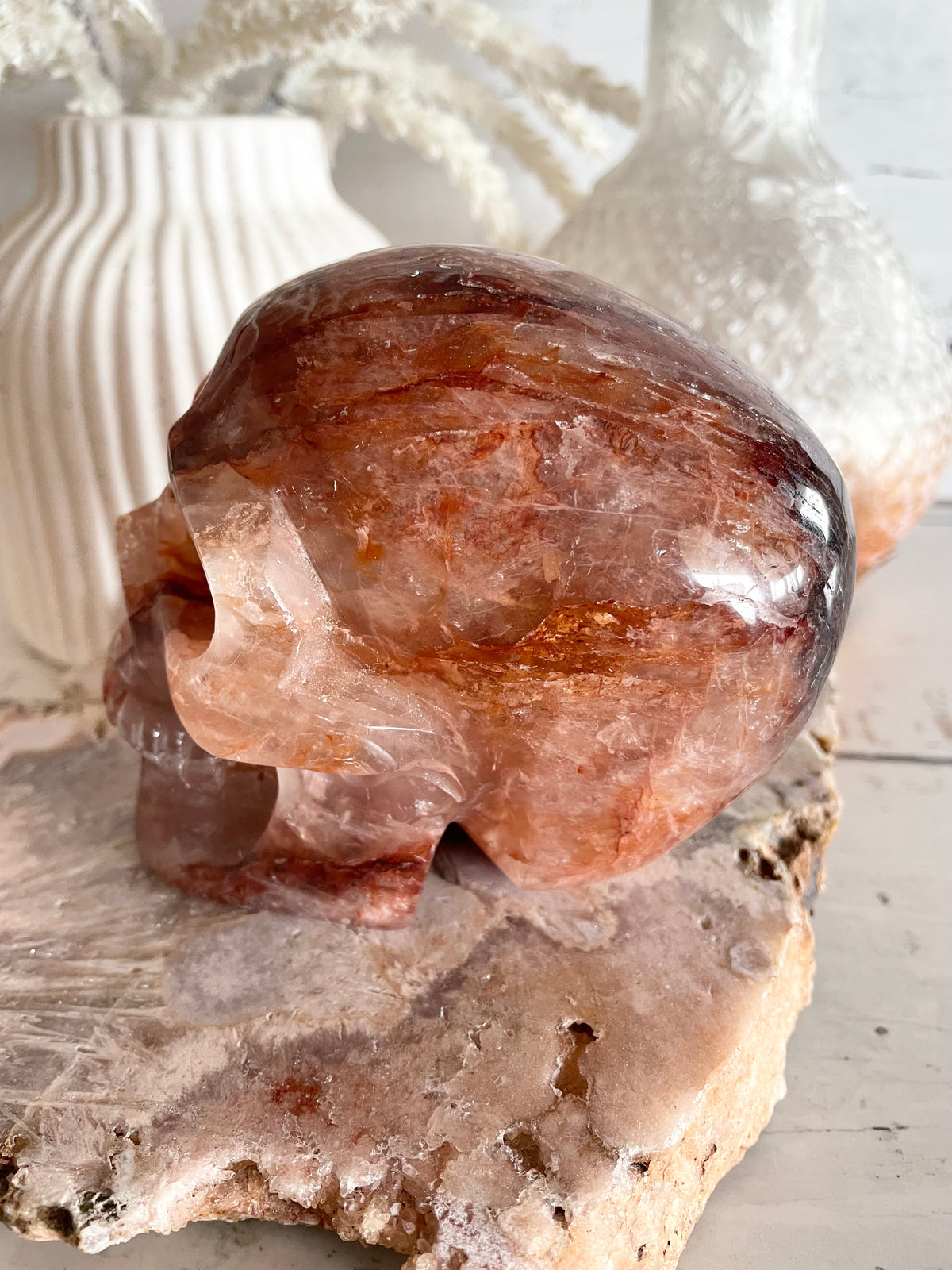Fire Quartz Skull