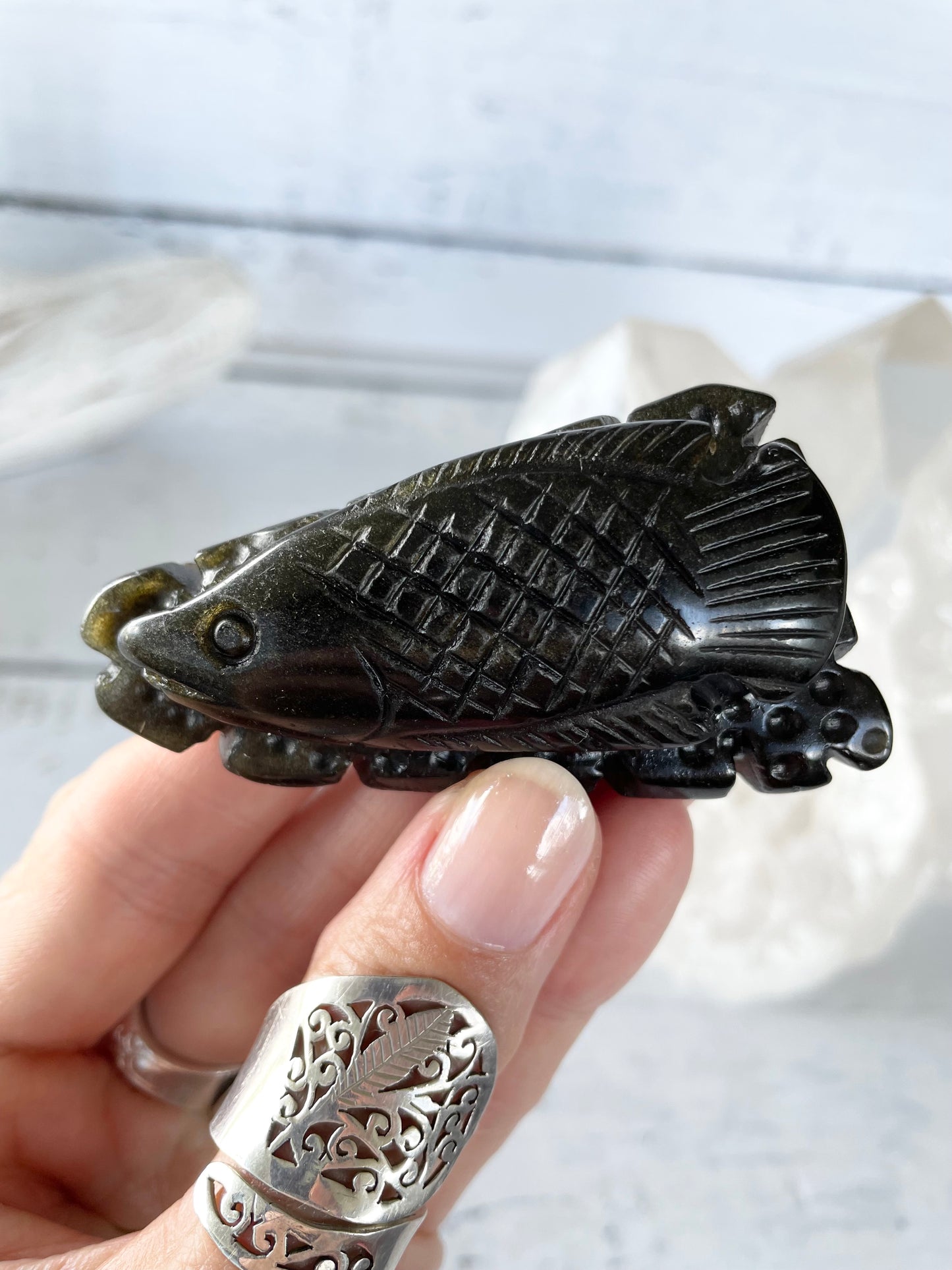Golden Obsidian Fish