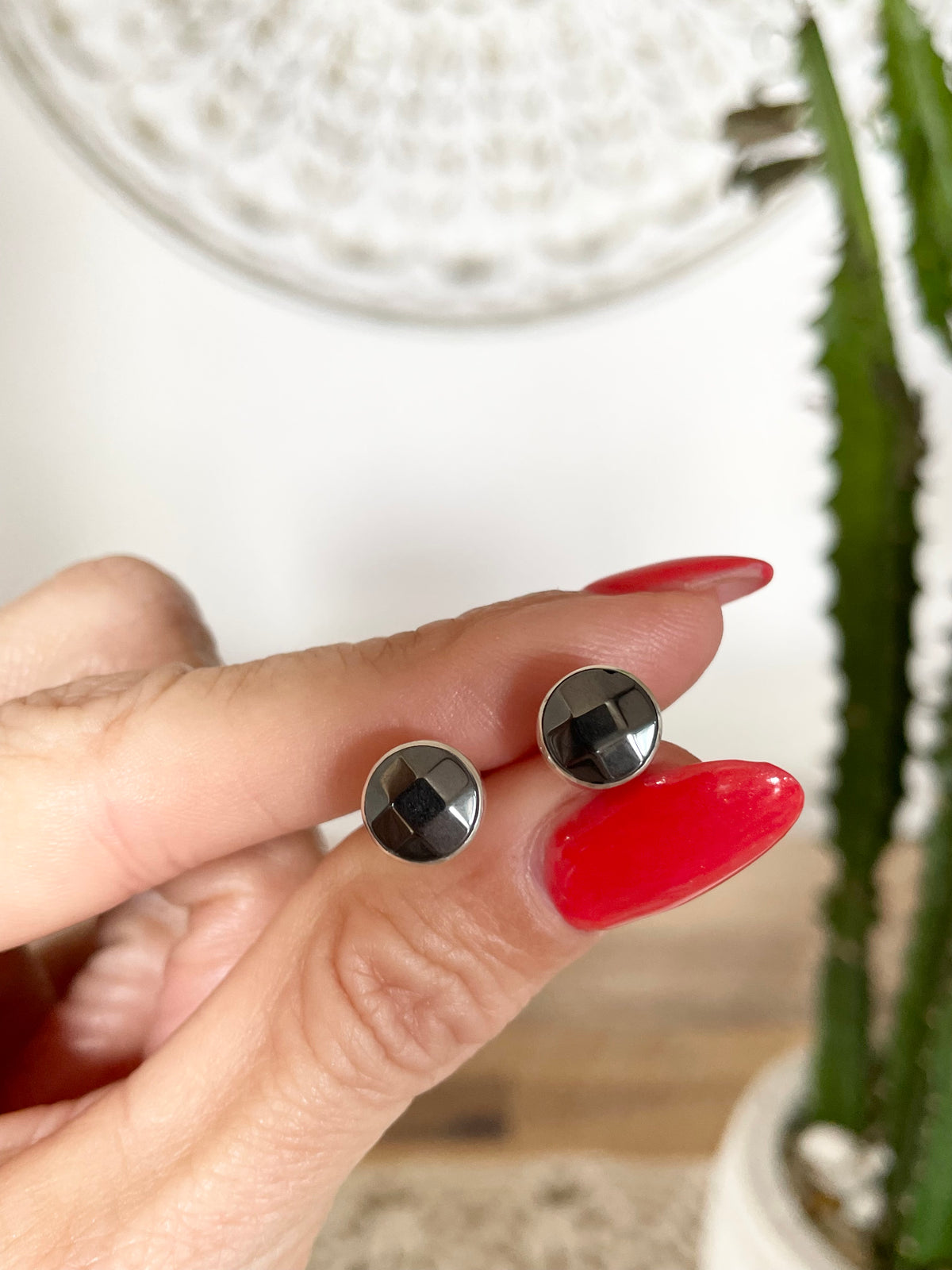 Hematite Studs