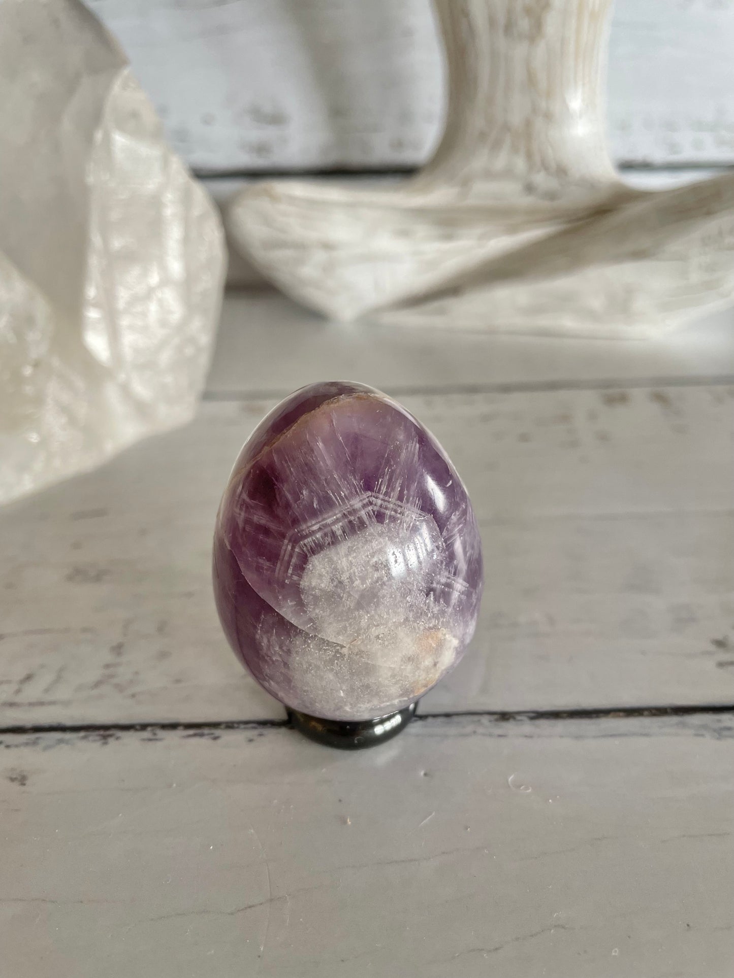 Amethyst Egg Includes Hematite Ring