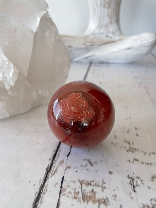 Mookaite Sphere Includes Wooden Holder