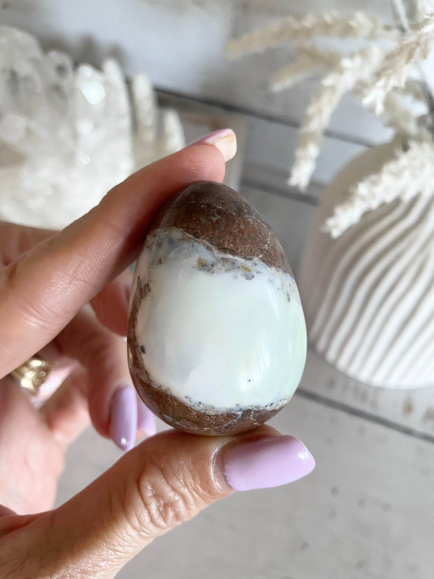 Chrysoprase Egg with holder