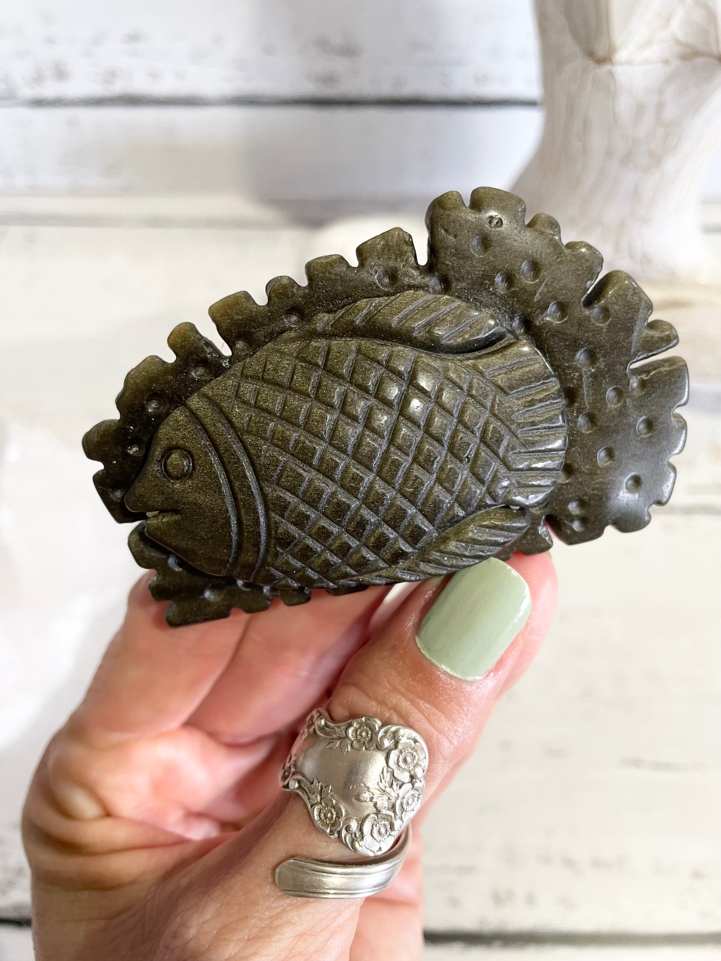 Golden Obsidian Fish