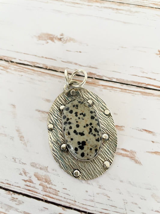 Dalmatian Jasper Studded pendant