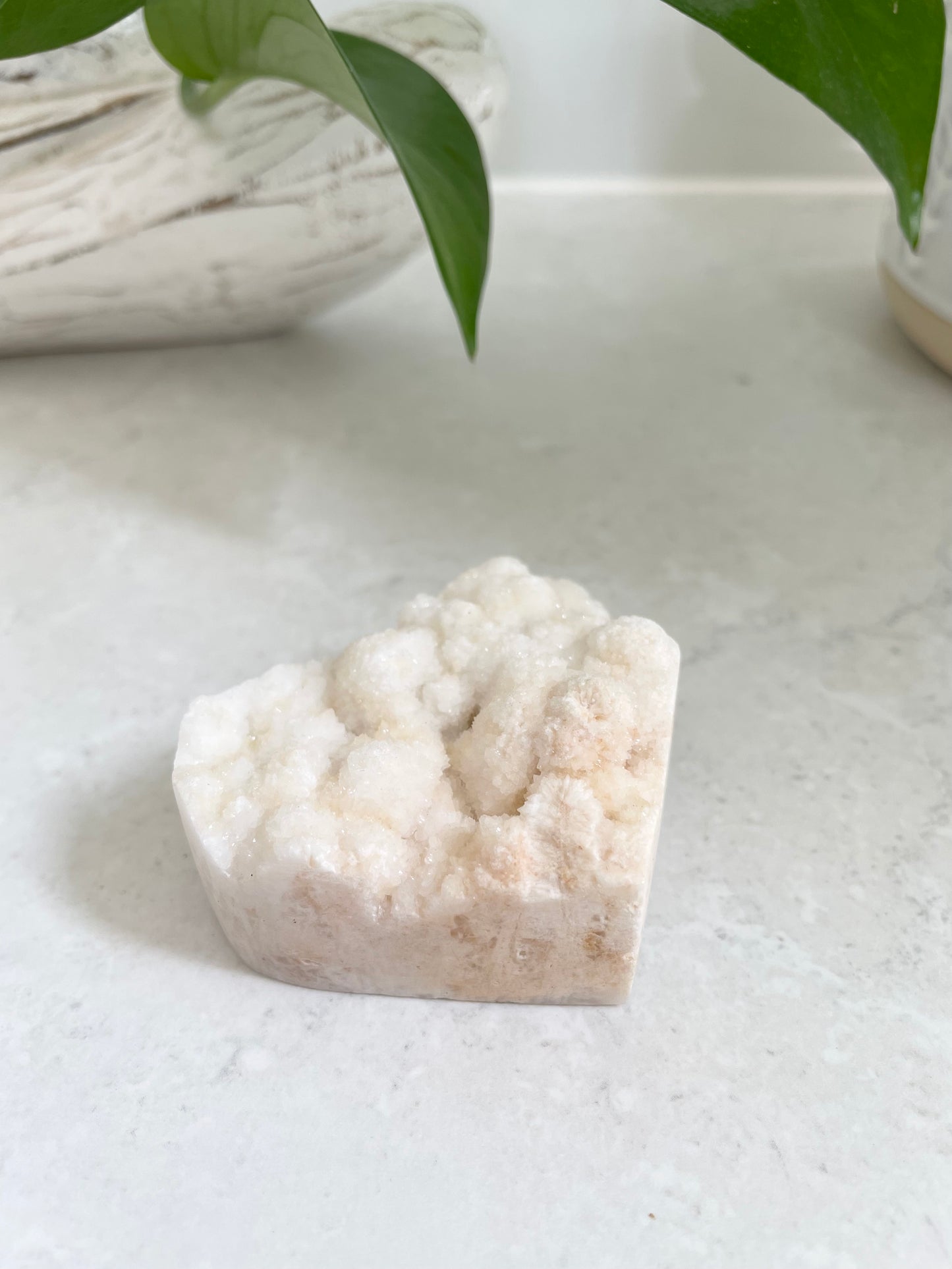 Druzy Snow Quartz Heart