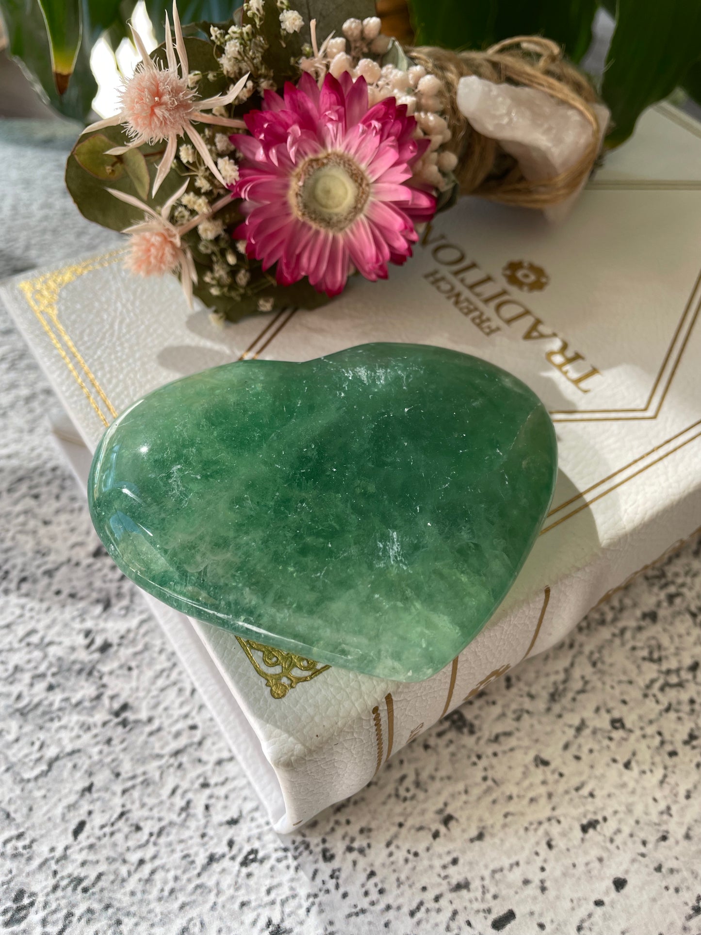 Green Fluorite Heart