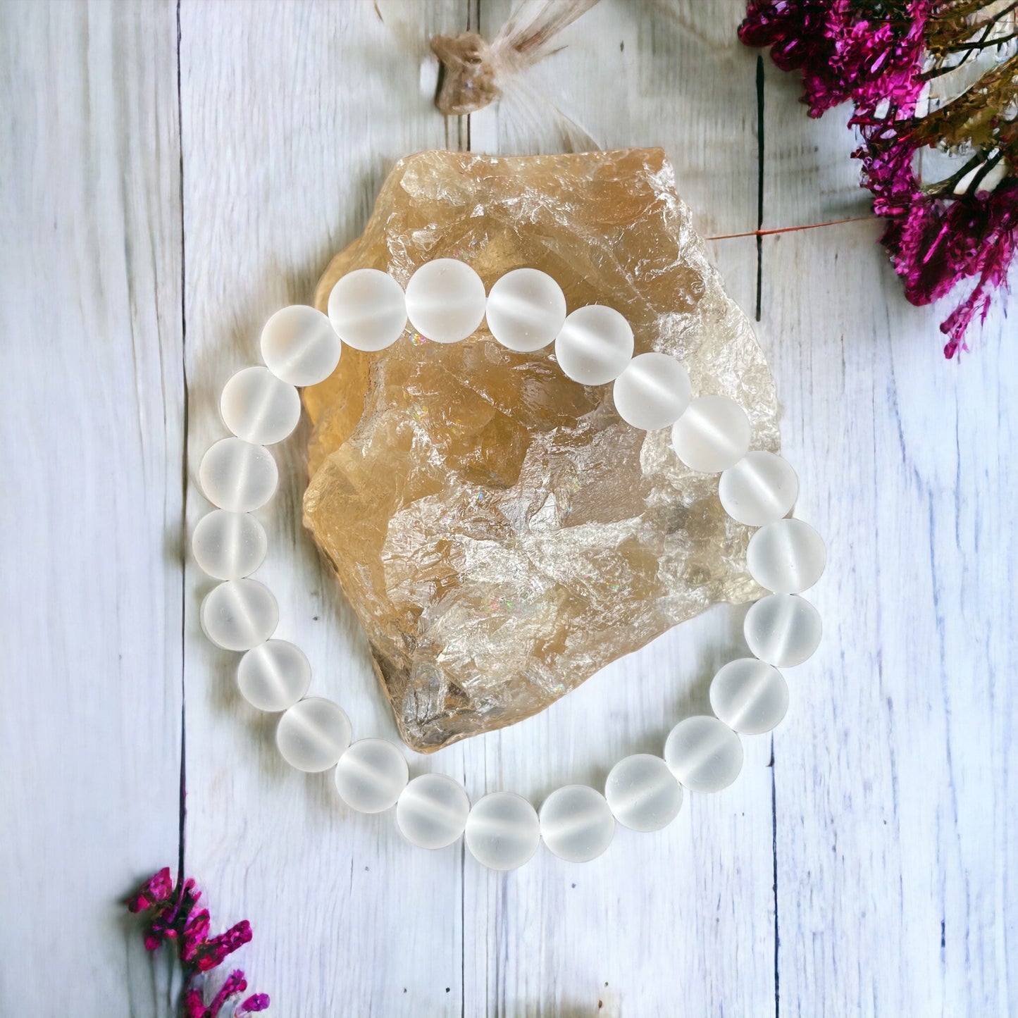 Frosted Clear Quartz Healing Bracelet ~ ENLIGHTENMENT