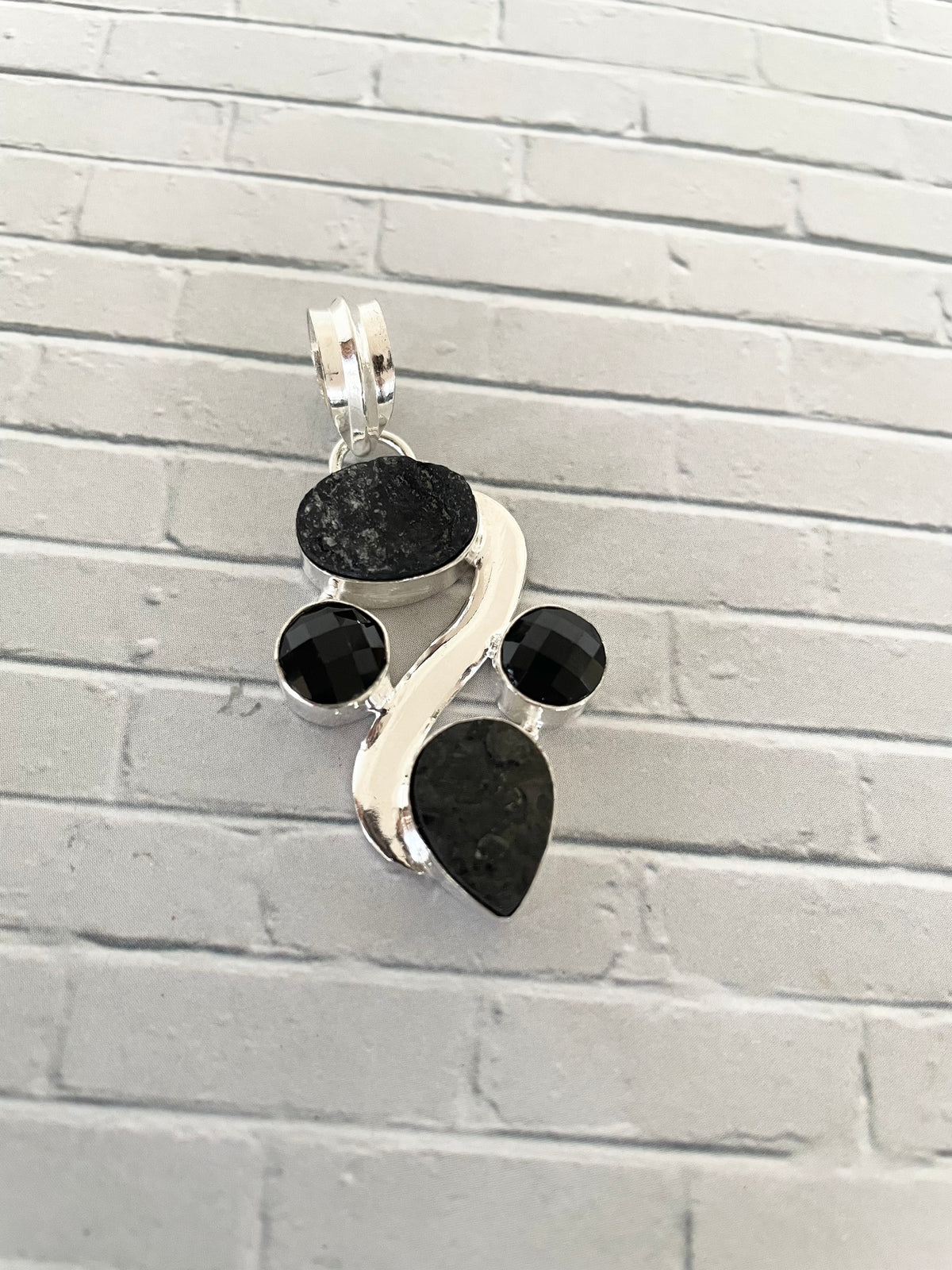 Black Tourmaline & Black Onyx Pendant