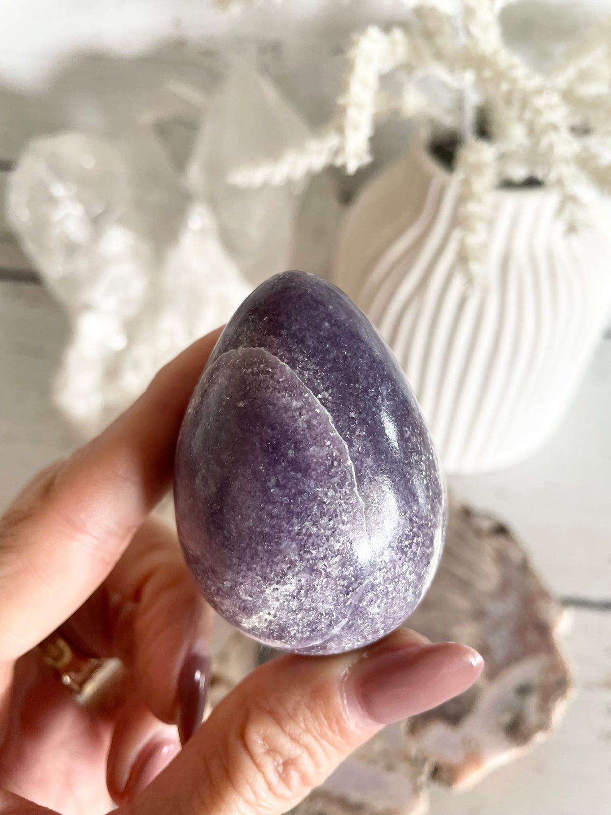 Lepidolite Egg with holder