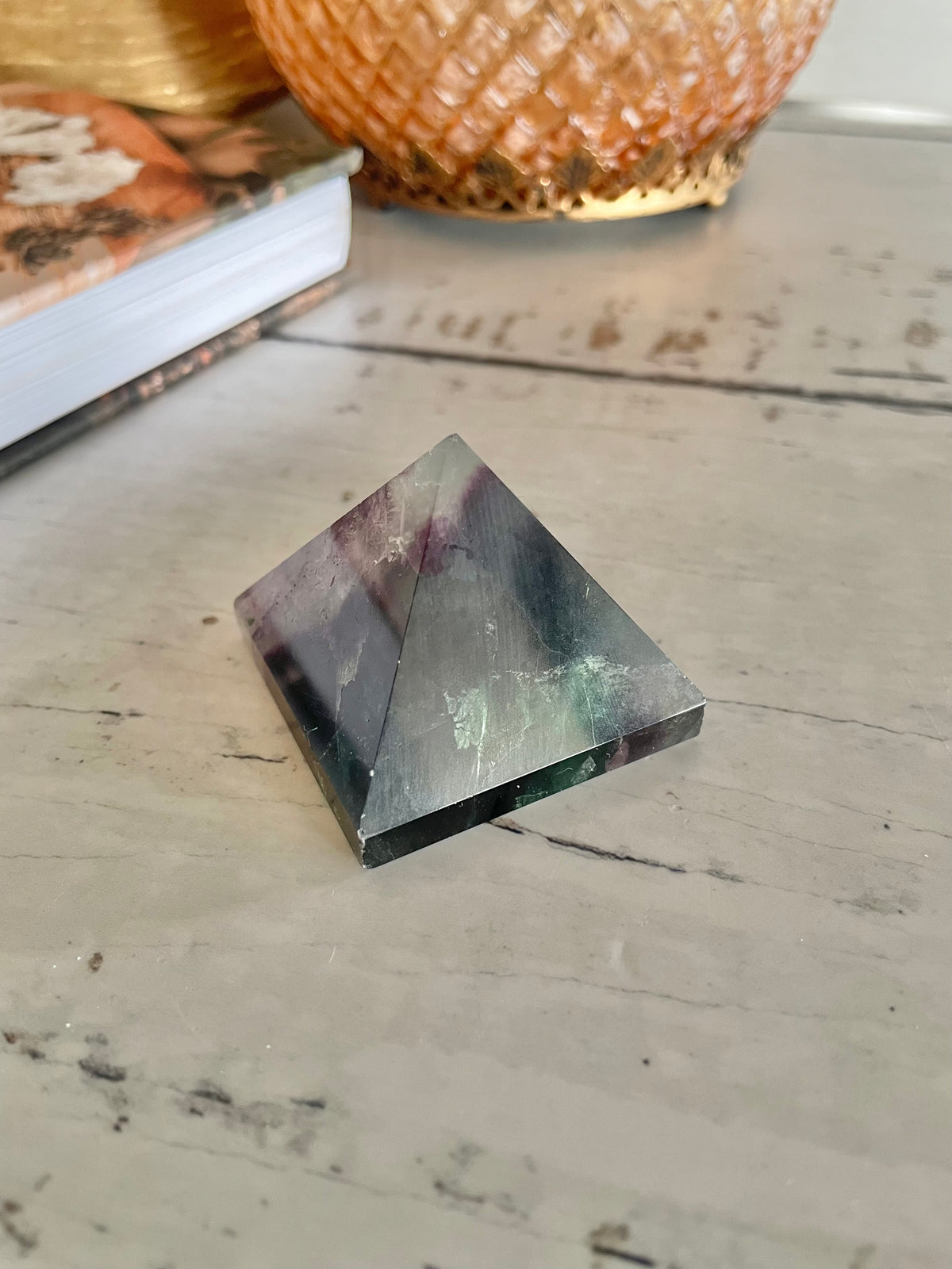 Rainbow Fluorite Pyramid