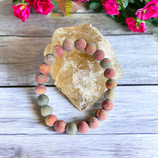 Frosted Picasso Jasper Healing Bracelet ~ MEDITATION