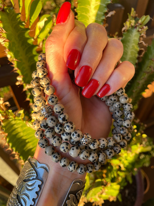 Dalmatian Jasper Healing Anklet ~ Happiness ©️