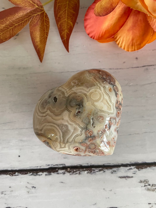 Crazy Lace Agate Heart