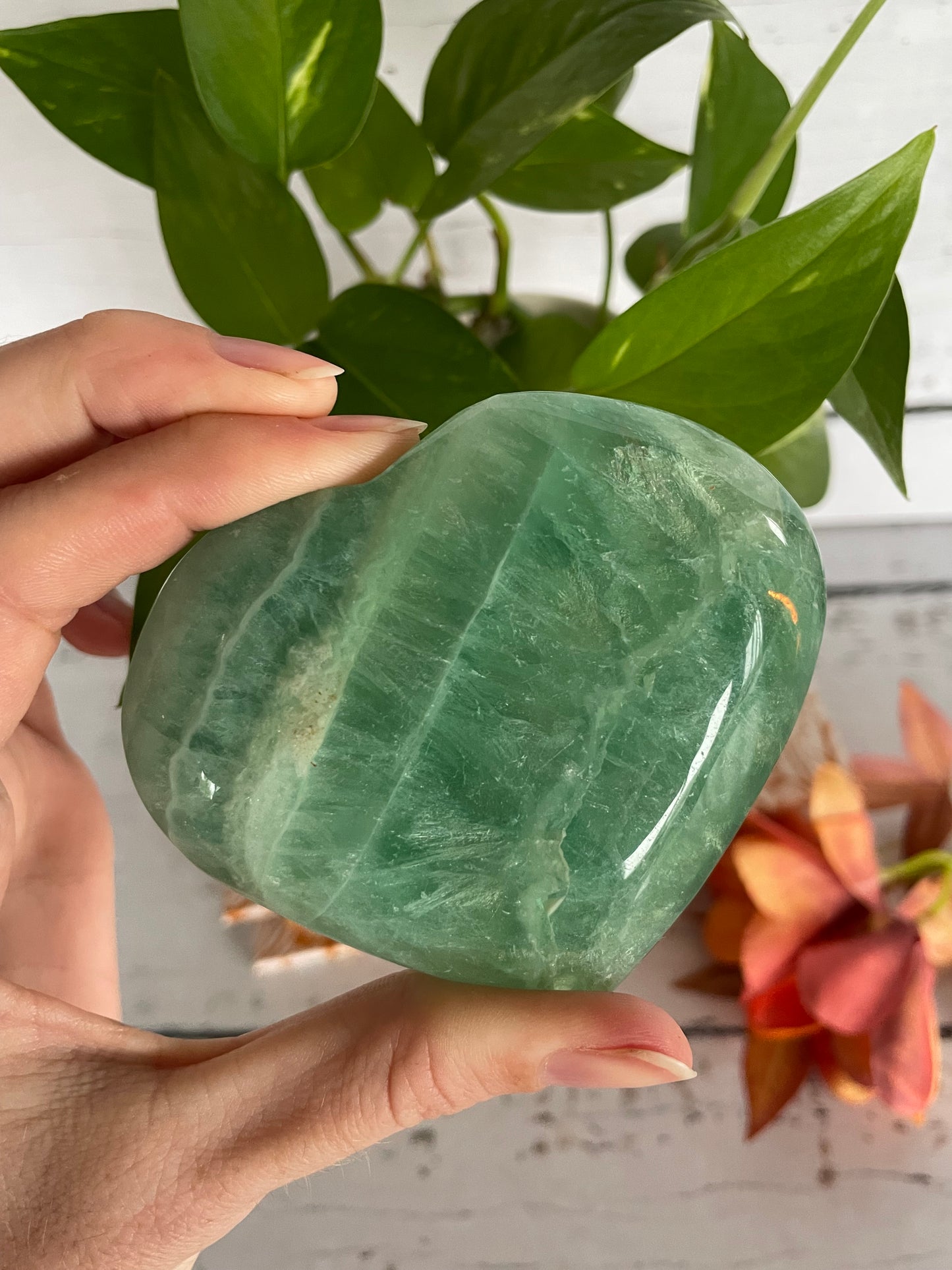 Green Fluorite Heart