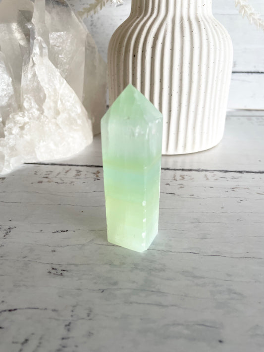 Pistachio Calcite Obelisk