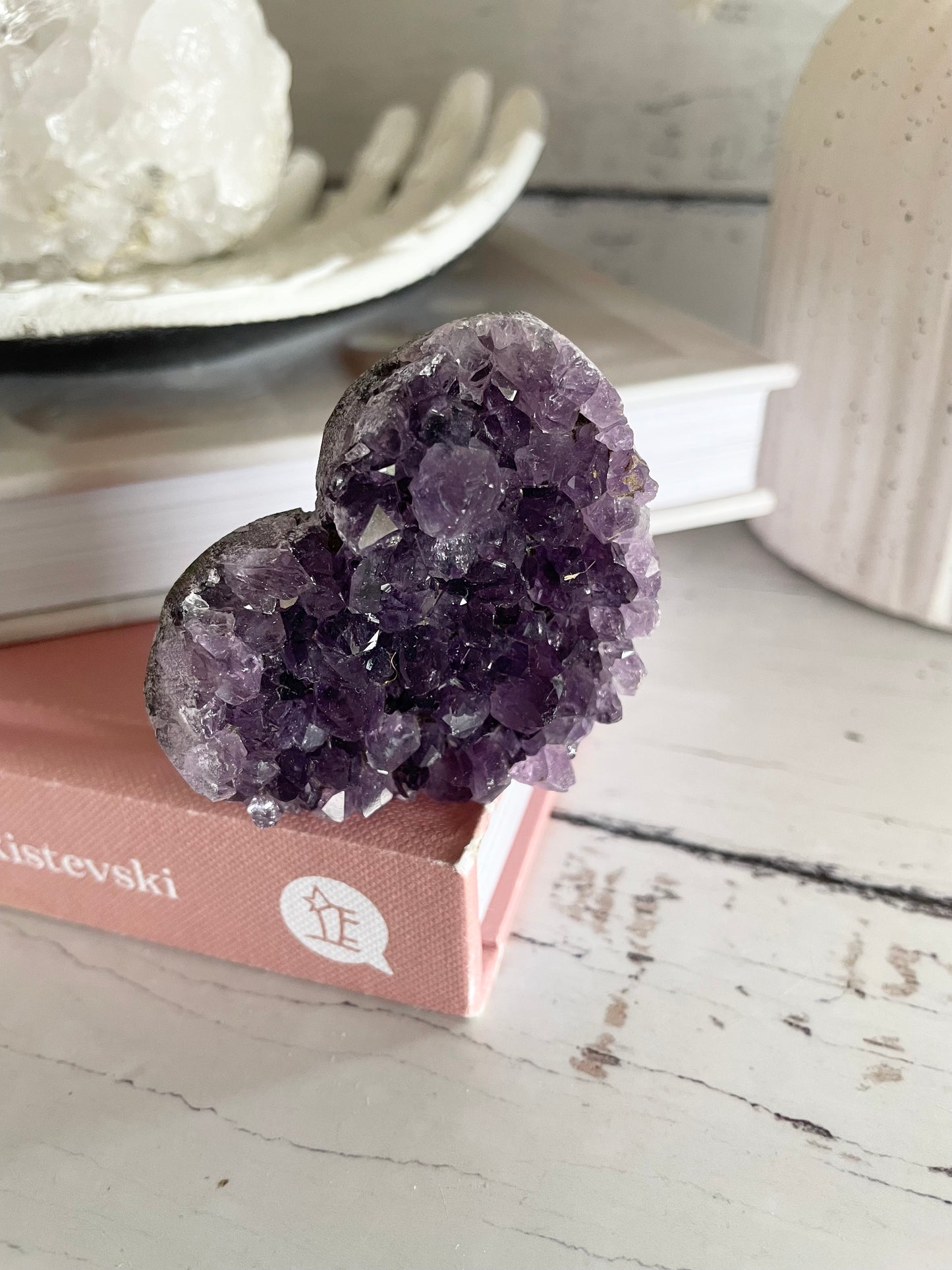 Amethyst Cluster Heart
