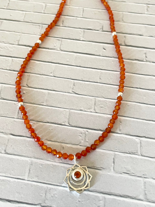 Carnelian faceted Necklace