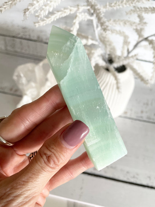 Pistachio Calcite Obelisk