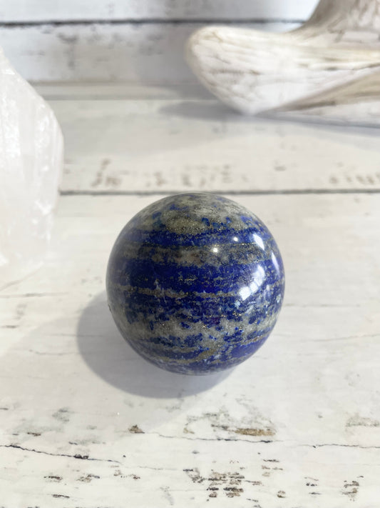 Lapis Lazuli Sphere includes wooden holder