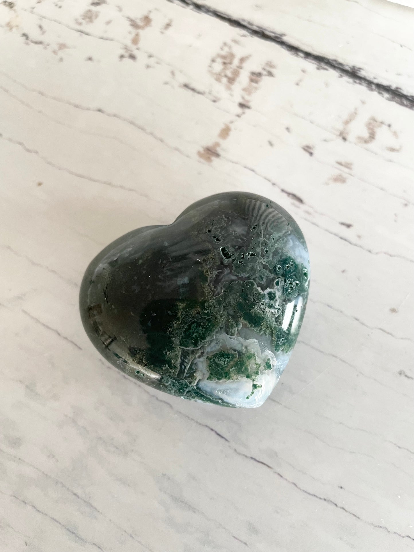 Moss Agate Heart