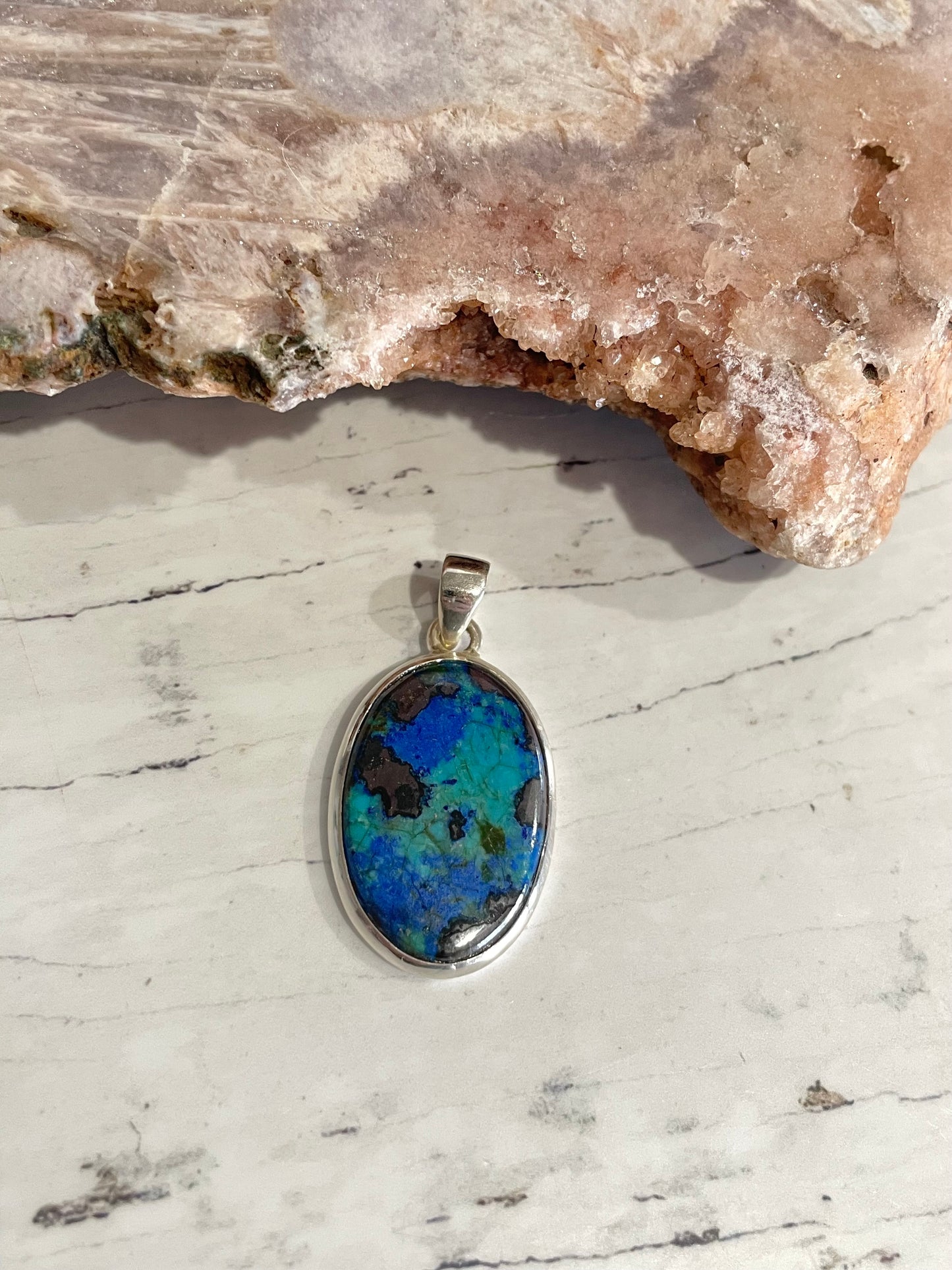 Chrysocolla & Green Azurite Pendant