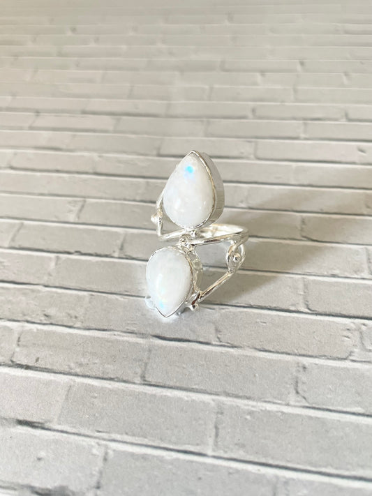 Rainbow Moonstone Ring - Size 7