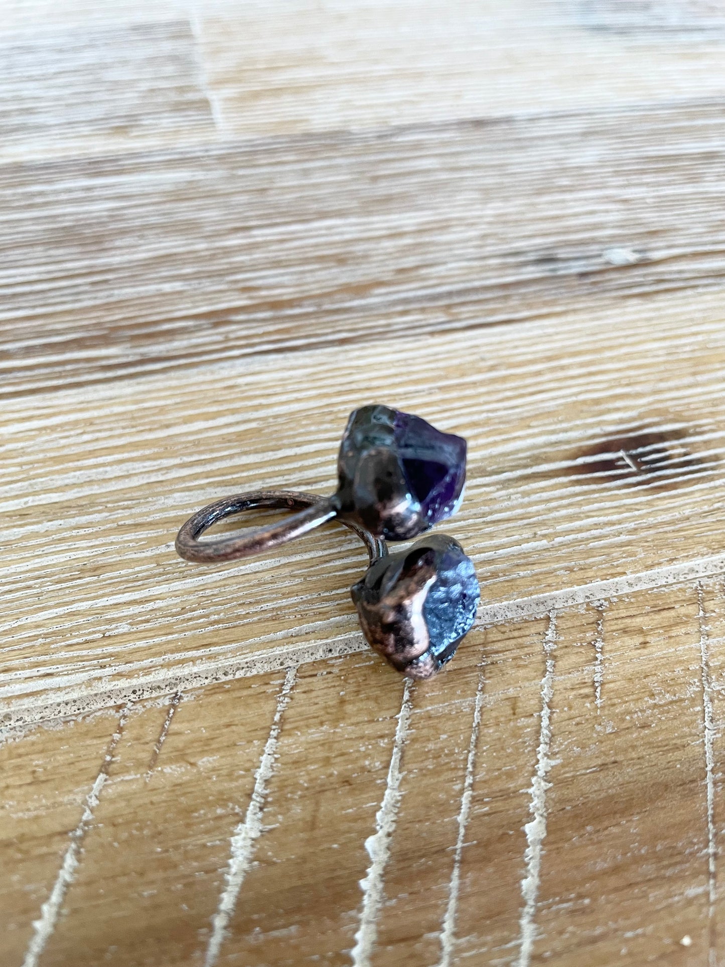 Copper electroplated Ring ~ Amethyst