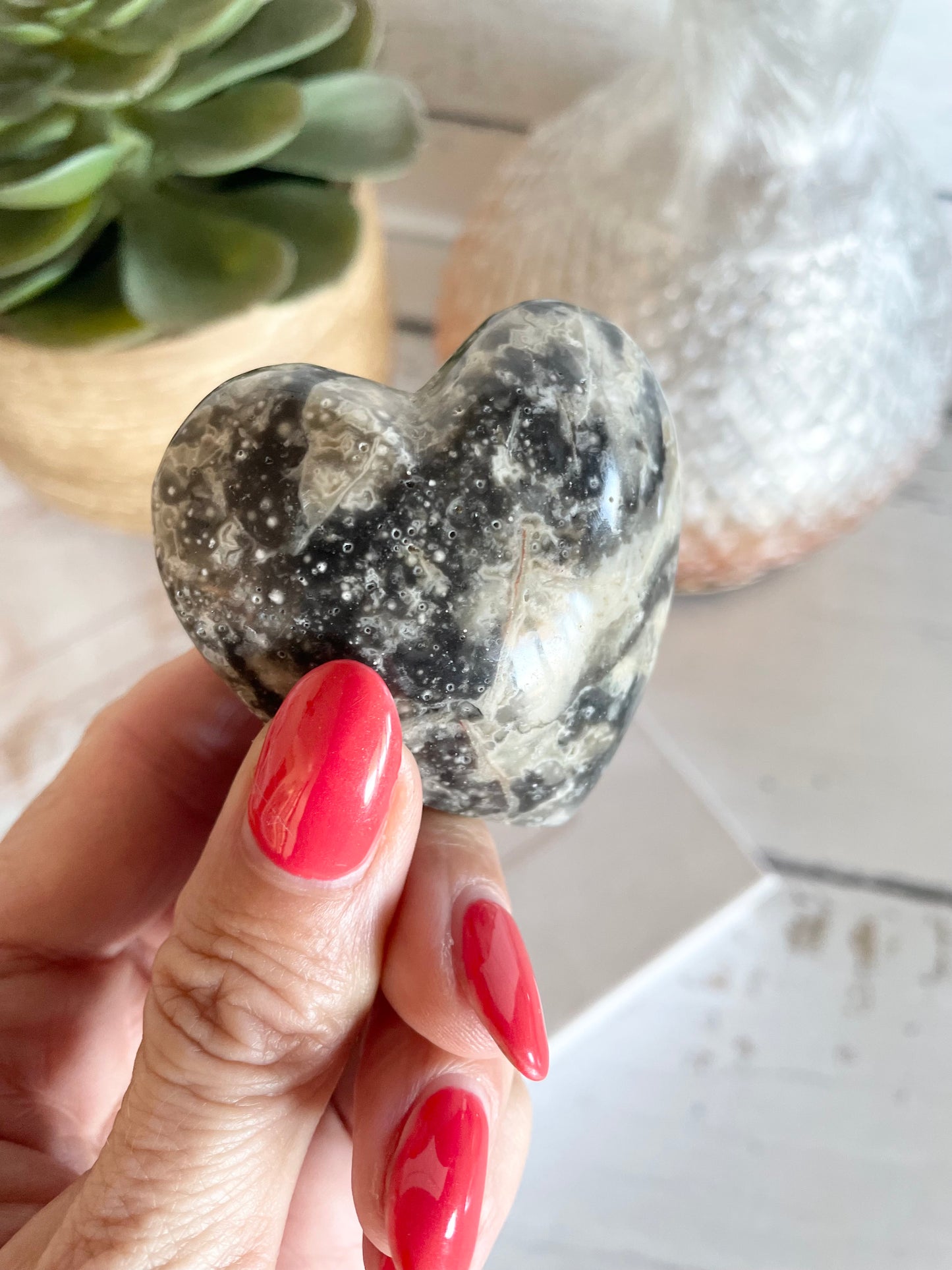 Crazy Lace Agate Heart