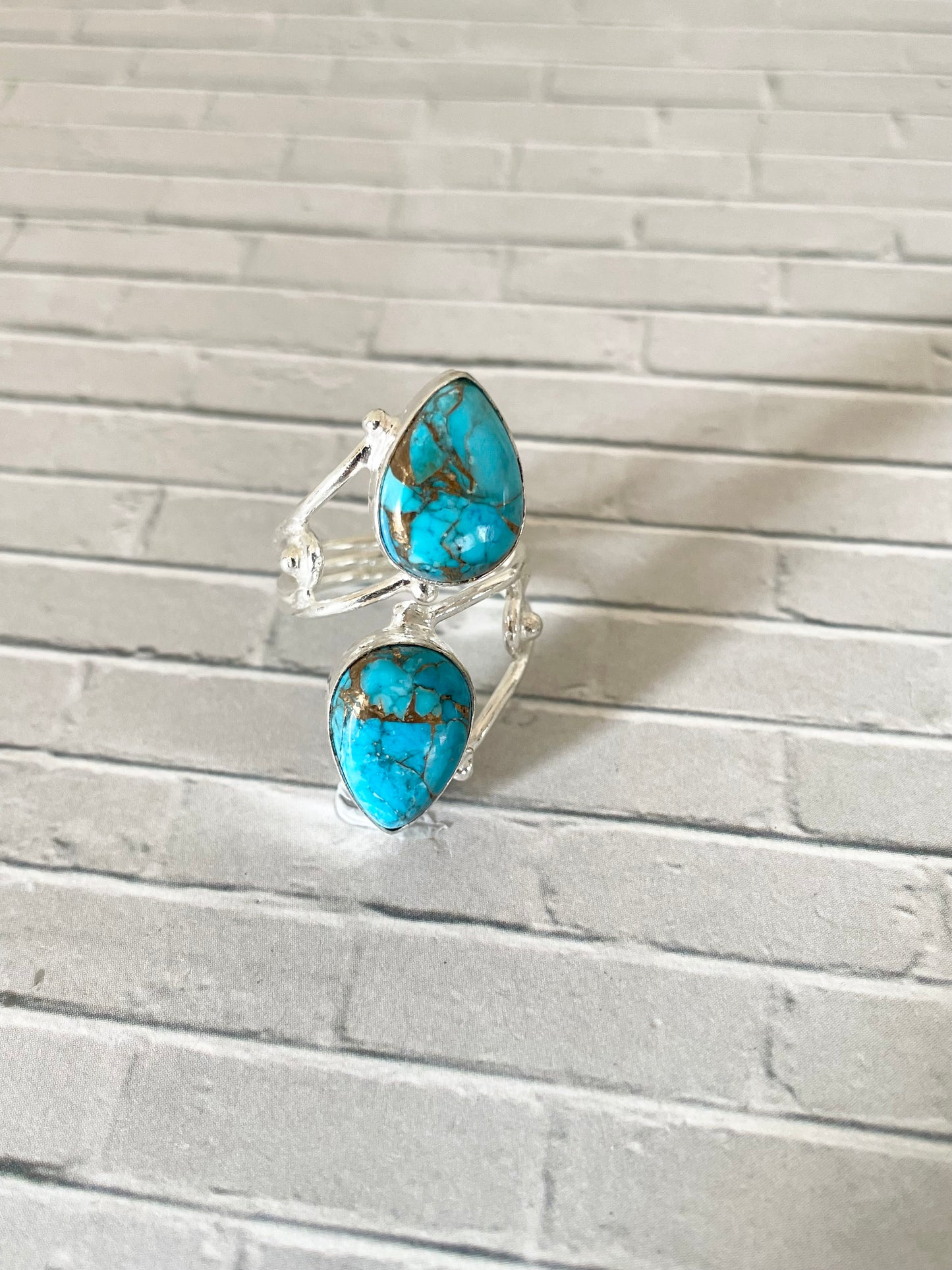 Copper Turquoise Ring - Size 7.5