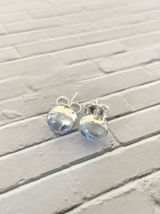 Rainbow Moonstone Studs