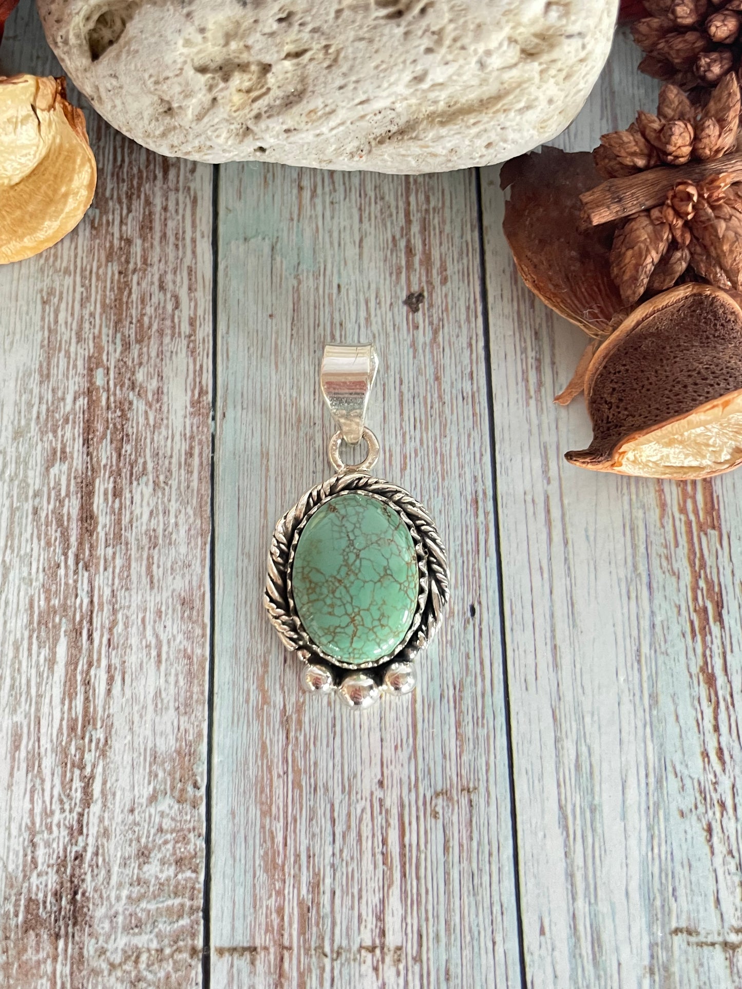 Kingman Turquoise Silver Pendant