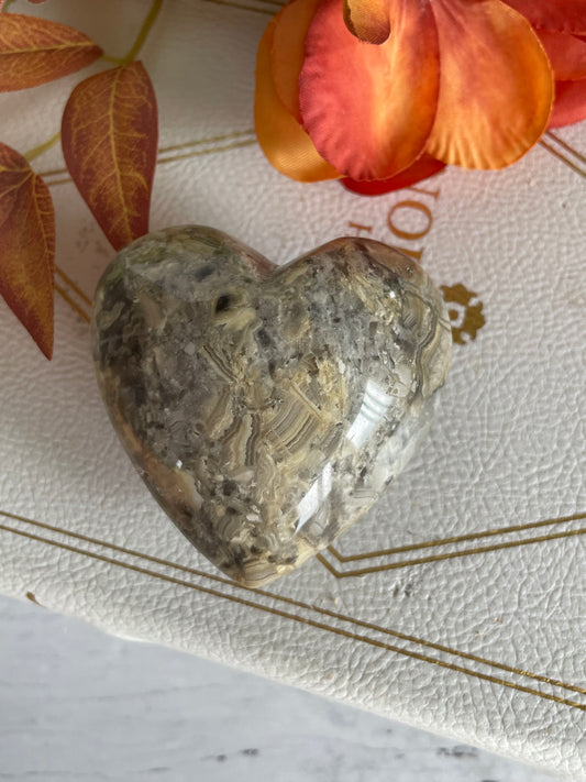 Crazy Lace Agate Heart