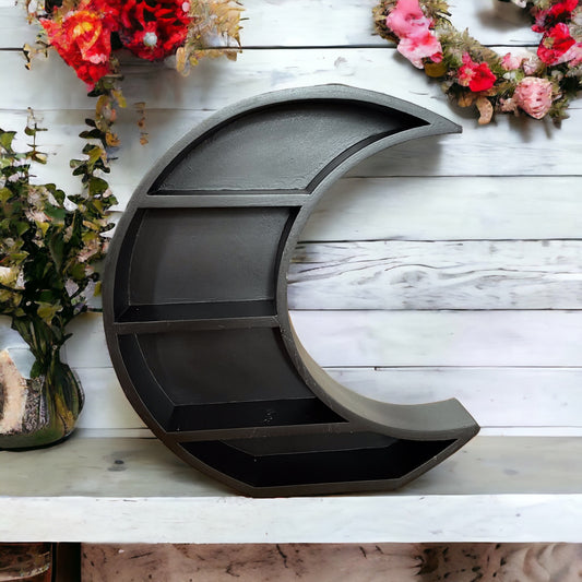 Rustic Wooden Shelves ~ Crescent Moon