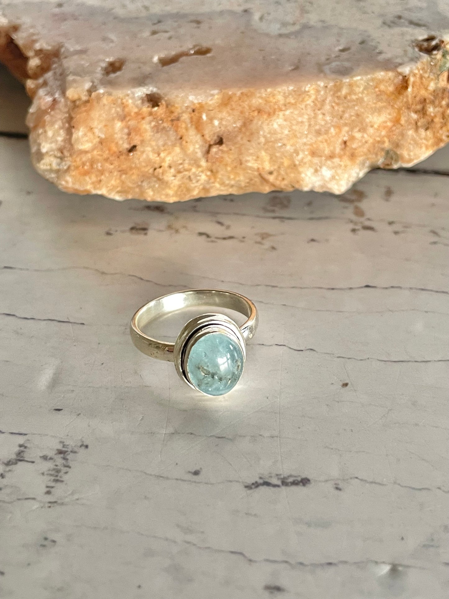 Aquamarine Ring ~ size 7.5