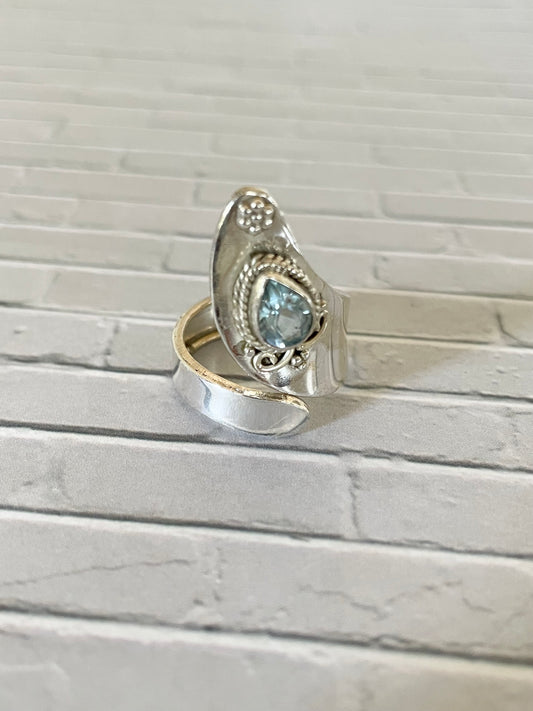 Blue Topaz Ring ~ adjustable 6-10