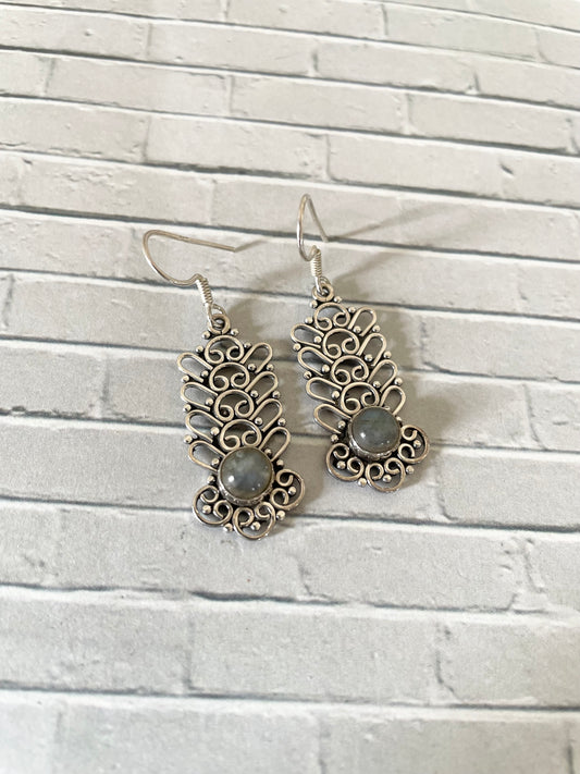 Labradorite Silver Dangles