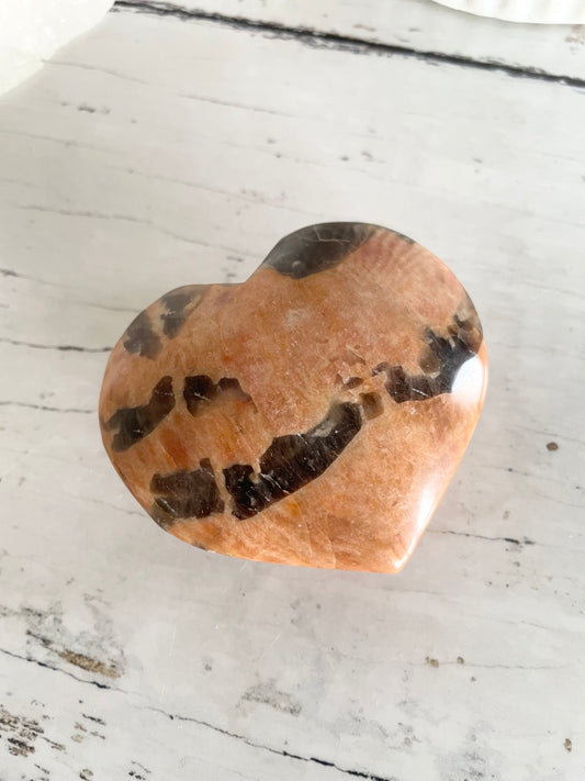 Smoky Quartz & Sunstone Heart